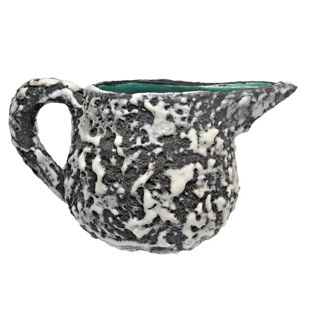 Vintage ACAS San Marino Pottery Pitcher Mug Ricordo di Gaeta Smalto Roccia MCM